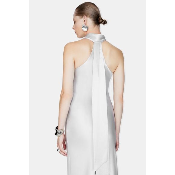 NWT GALVAN LONDON SATIN PANDORA DRESS PLATINUM SIZE US4 $1695 - Picture 4 of 15